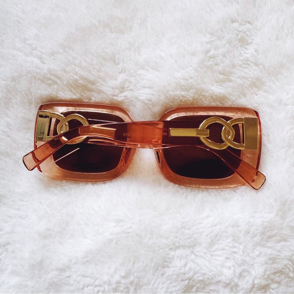 Camille Clear Coral Oversized Square Sunglasses - Picture 11 of 11